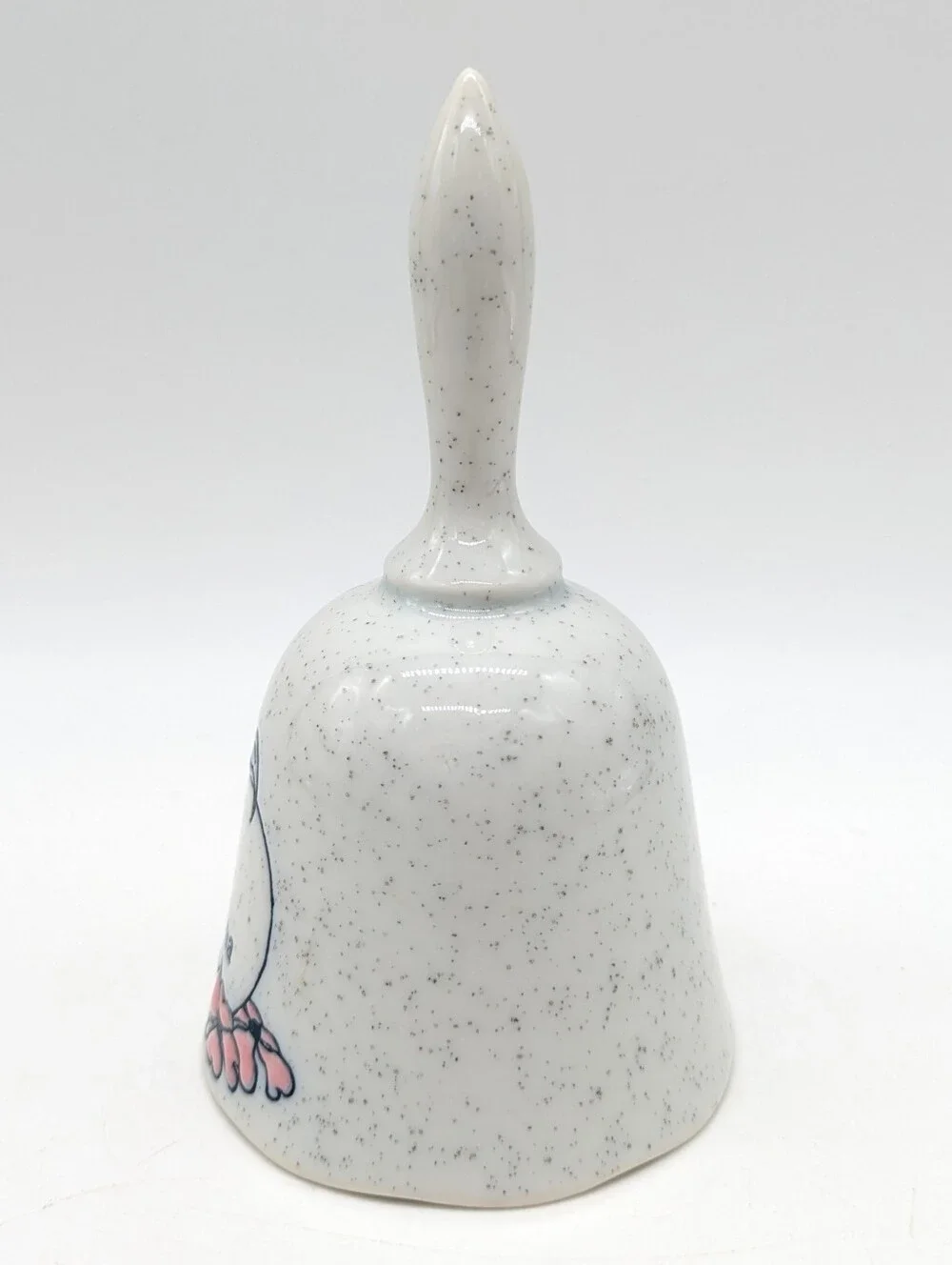 South Carolina Speckled Grey Pink Floral Peach Outline Ceramic Souvenir Bell